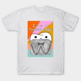 Tooth with x-ray illustration - I can see through you! - for T-Shirt